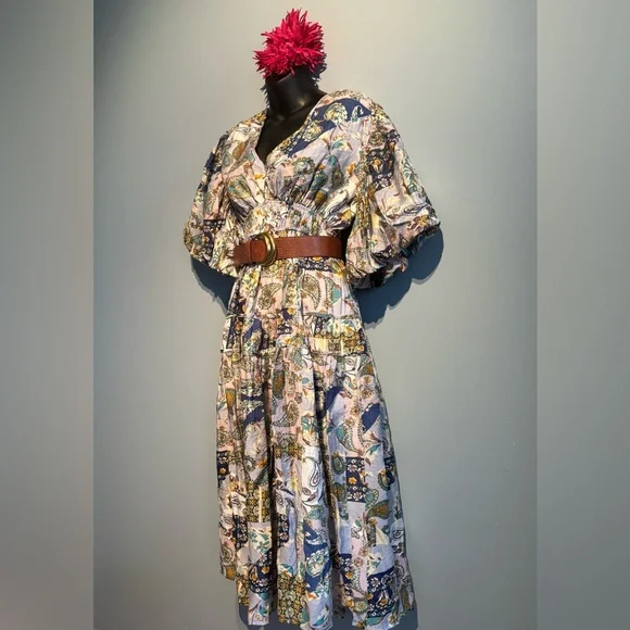 Annick Boho Patchwork Midi Dress - Picture 3 of 14